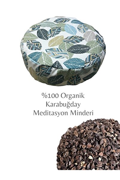 QUEENVİP Zafu jastuk za meditaciju Koža - 100% pačja tkanina, punjena heljdom