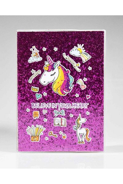 4nio Caiet de note cu unicorn mov argintiu
