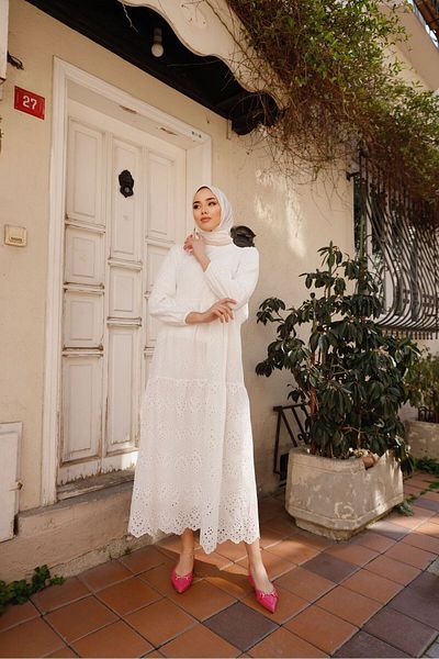 hilla line Μακρύ Δαντελένιο Hijab Γυναικείο Φόρεμα