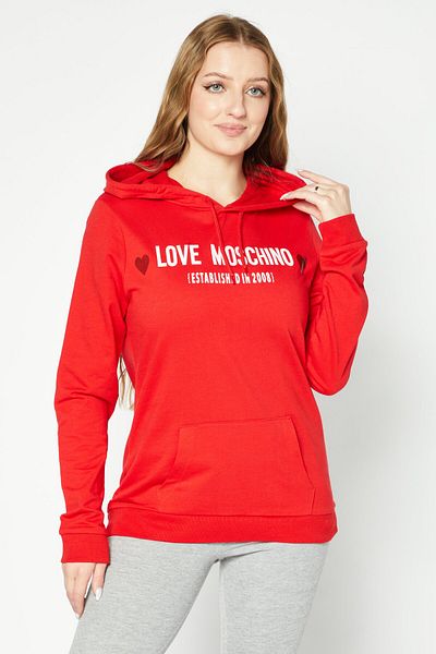 Love moschino red sweatshirt online