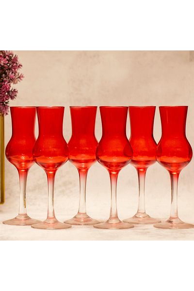 sudeka 6-Piece Colorful Glass Set for Coffee Service