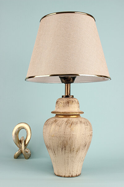 Hmydesign Neilus Handmade Seramik Abajur Krem Gold