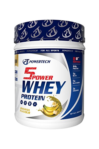 PT SPORTS&NUTRITION PowerTech 5Power Whey Protein Tozu Muz Aromalı 240 Gr 8 S...