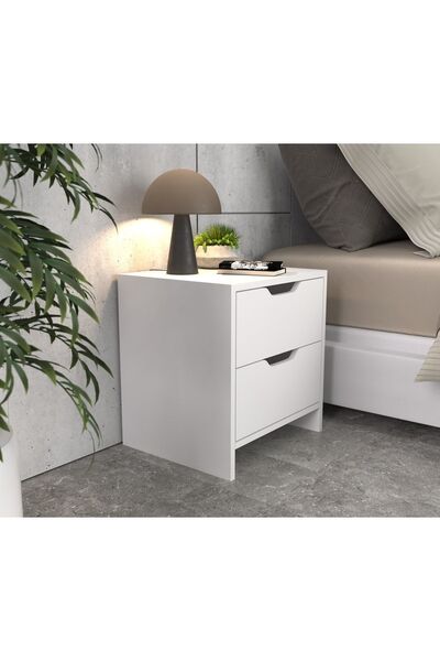 Ankara Mobilya Efes 2 Çekmeceli Beyaz Komodin