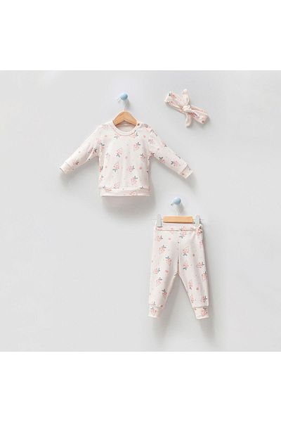 H HONEY BABY GRAPE PATTERNED BABY 3-PIECE SET