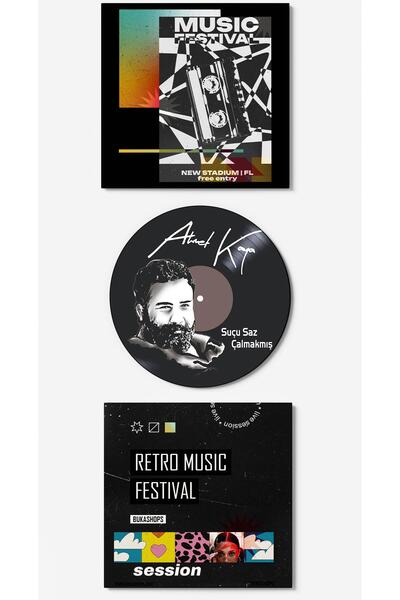 Buka Shops Ahmet Kaya Saz Plak Duvar Dekoru