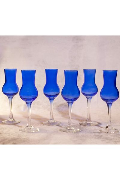 sudeka 6-Piece Colorful Glass Set for Coffee Service