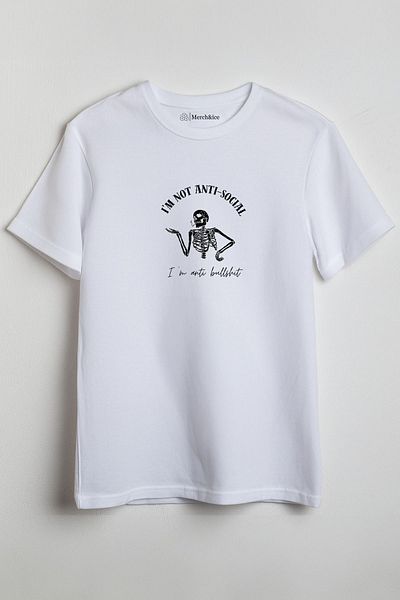 SM Satranç Medya Μπλουζάκι Unisex - Μπροστινό τυπωμένο, Im Not Anti Social