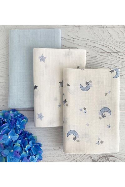 Alpıno Newborn, 100% Cotton 85cm X 85cm Multi-Purpose Muslin Blanket, Baby Blanket, Muslin Cloth (3 Pcs)