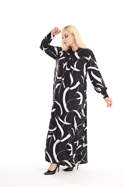 mezura tekstil Φόρεμα με γιακά Hijab βισκόζης χτενισμένο βαμβακερό - μακρυμάνικο, κατάλληλο σχέδιο, κανονικό μέγεθος