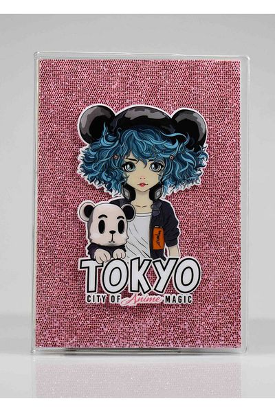 4nio Caiet cu sclipici roz Tokyo