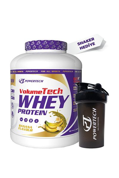 PT SPORTS&NUTRITION PowerTech Volumetech - Banana Flavored 2400 Gr Whey Protein Powder 60 Servings