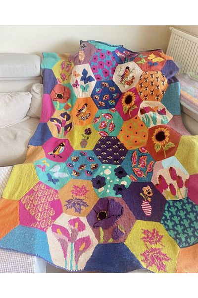 Flux Design Factory Hand Knitted Wool Cashmere Patchwork Special Design Sofa Shawl Blanket