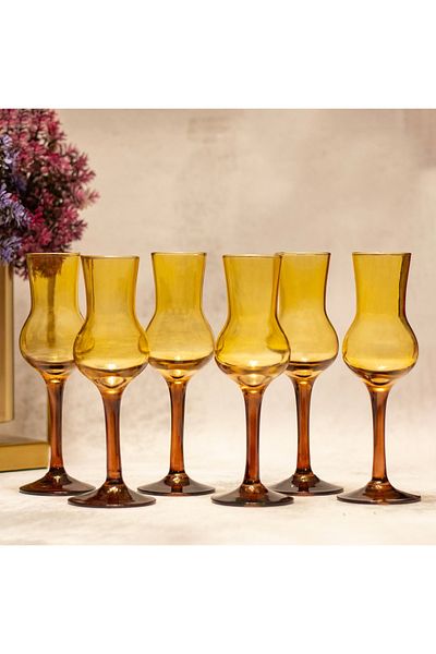 sudeka 6 Piece Coffee Colored Glass Set