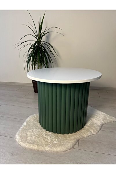 woodywood Özel Tasarım Orta Sehpa Haki Yeşil 60 Cm