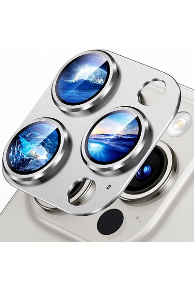 Fibaks حماية كاملة لعدسة الكاميرا من التيتانيوم مع إطار متوافق مع هاتف Apple Iphone 15 Pro وIphone 15 Pro Max