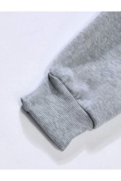 SAJA Gray Unisex Hooded Oversize Sweatshirt - Wifey Printed