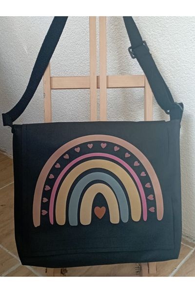 Cemira Geantă Messenger din pânză Bohemian Rainbow Rainbow - Geantă coreeană în stil stradal
