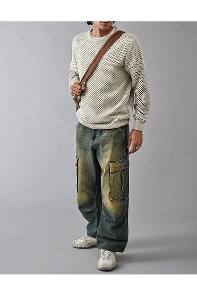 september island Navy Blue Smoky Cargo Jeans