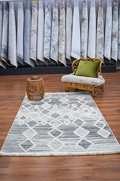 ASPERA HALI Step 2206 Gri Bukle Yumuşak Dokulu Salon Mutfak Oturma Odası Maki...