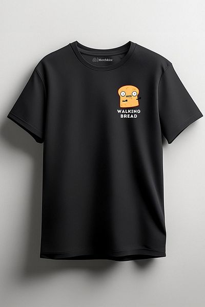 SM Satranç Medya Μπλουζάκι Unisex - Ψωμί περπατήματος με στάμπα στο μπροστινό μέρος