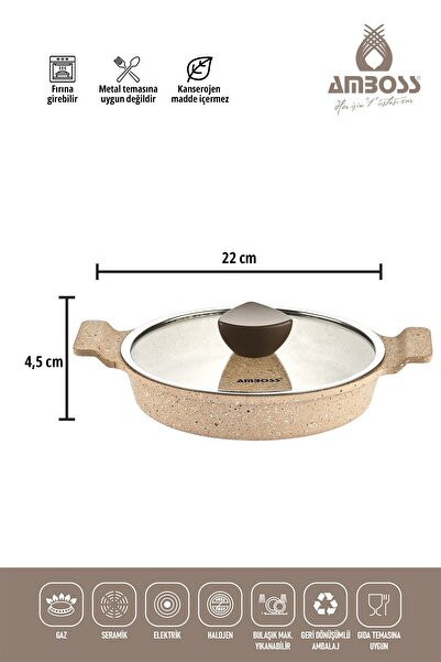 Amboss Astral 6 Parça Döküm Sahan Seti - Cappucino
