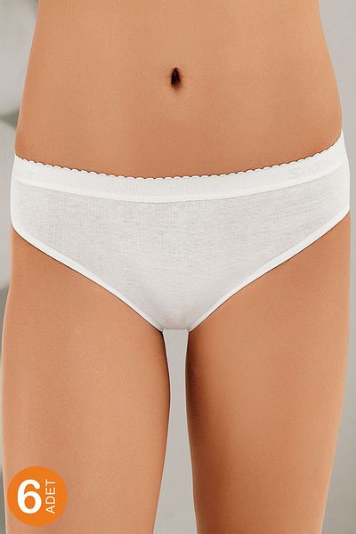 Şahinler Written Ribbed Women's Panties - Pack of 6 Mb037