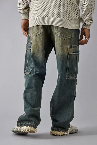 september island Navy Blue Smoky Cargo Jeans