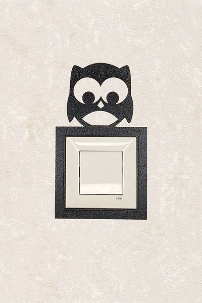BLgrup 2121 Laser Cut Wooden Socket Frame Single Owl
