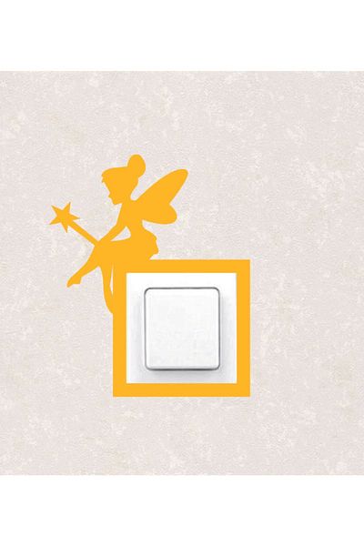 BLgrup 2122-s Laser Cut Wooden Switch Socket Frame Yellow Single Fairy