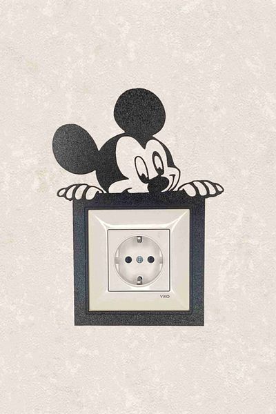 BLgrup إطار مقبس مفتاح ديكور خشبي مقطوع بالليزر 2154 Teki Mickey-2