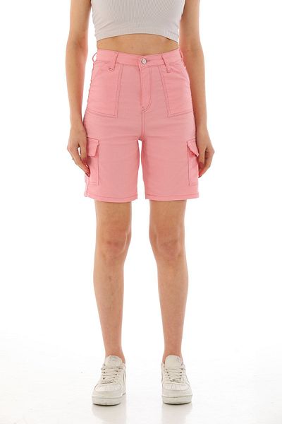 BİKELİFE Rosa Lycra-Shorts und Bermudas mit hoher Taille für Damen