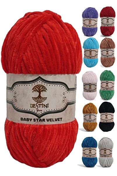 destini Kadife Örgü Ipi 100 gr 120 Mt Bebek Battaniyesi, Hırka, Panço, Patik, Atkı, Panduf, Oyuncak