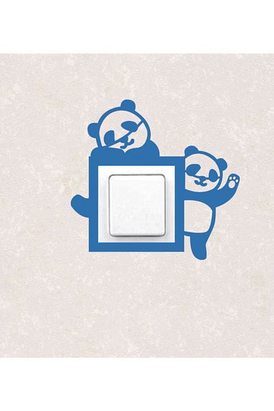 BLgrup 2101-m Laser Cut Wooden Switch Socket Frame Blue Single Panda