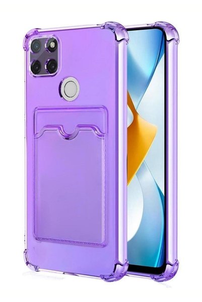 HANPORIUM Realme C21Y Case Shock Absorbing Corner Protected Silicone Cover with Card Holder Wallet