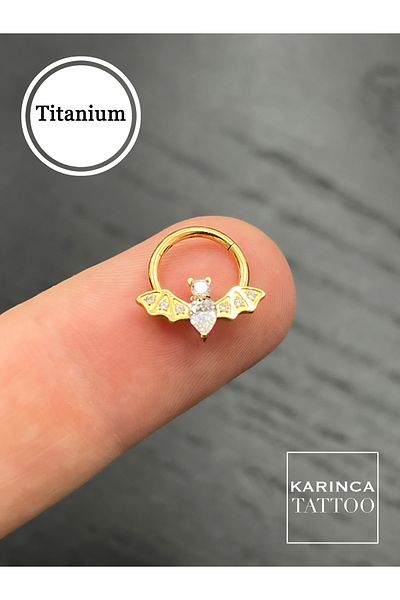 Karınca Piercing Bat Wing Titanium Piercing - High Quality Helix Septum and Ear Tragus