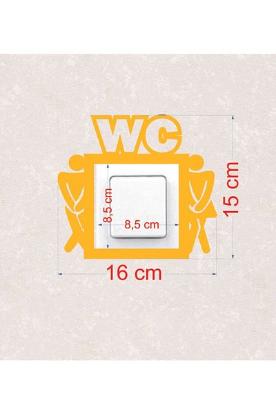 BLgrup 2100-s Laser Cut Wooden Switch Socket Frame Yellow Single Wc