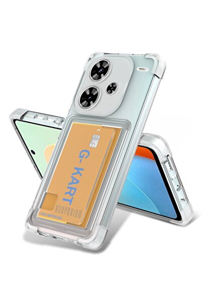 HANPORIUM Redmi Note 13 Pro Plus Kartlık Bölmeli Şeffaf Silikon Kılıf - Extra...