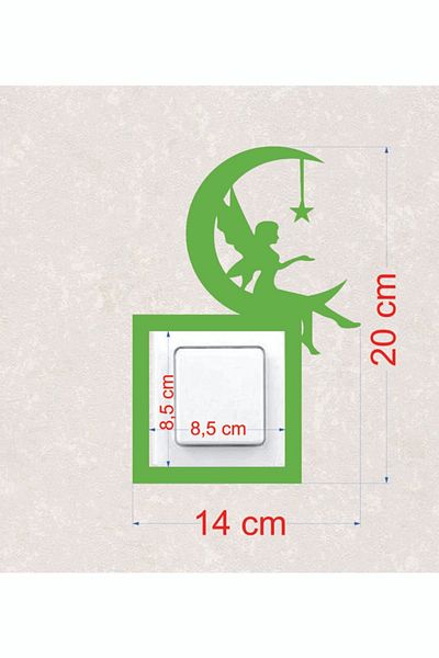 BLgrup 2123-y Laser Cut Wooden Switch Socket Frame Green Single Moon Fairy