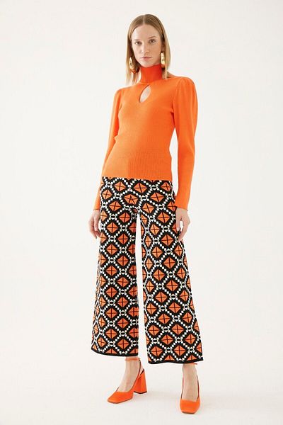 Exquise Patterned Knitwear Trousers