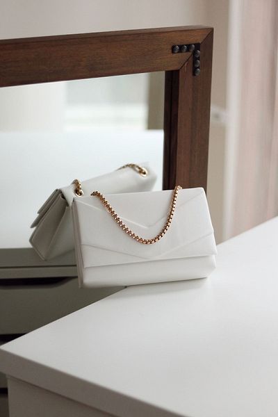 Moom Bag Γυναικεία Τσάντα ώμου Λευκό Φάκελο Κουτί