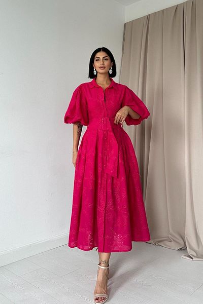 Essence Bouteille Pleated Balloon Sleeve Dress