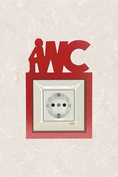 BLgrup 2118-k Laser Cut Wooden Switch Socket Frame Red Single WC 2