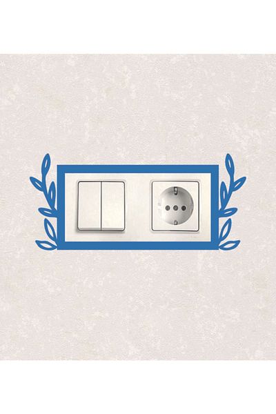 BLgrup 2115-m Laser Wooden Switch Socket Frame Blue Double Decorative