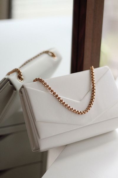 Moom Bag Γυναικεία Τσάντα ώμου Λευκό Φάκελο Κουτί