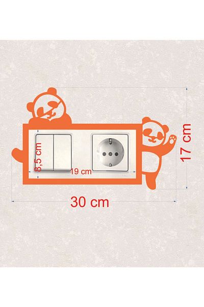 BLgrup 2119-t Laser Cut Wooden Switch Socket Frame Orange Double Panda
