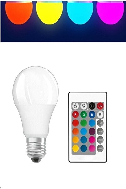 LED PAZARI Renk Değiştiren - Led Ampul - Dimmerli 9w Rgb - Uzaktan Kumandalı ...