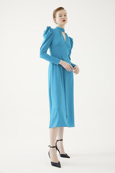 Exquise Rochie midi cu maneca pepene verde