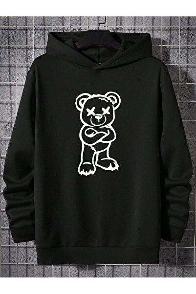 ZEMLİYA Φούτερ με κουκούλα Oversize - Φούτερ με στάμπα Cats