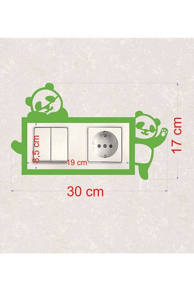 BLgrup 2119-y Laser Cut Wooden Switch Socket Frame Green Double Panda
